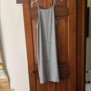 Christy Dawn Gray Ribbed Midi Slip Dress